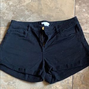black jean shorts
